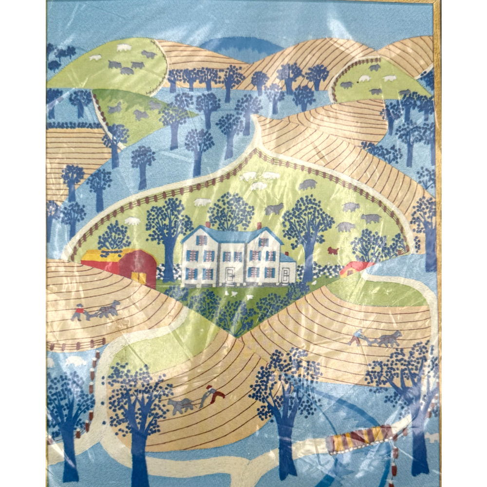 Paragon Stitchery The Big Farm in the Spring Crewel Embroidery Kit 0125 NOS READ